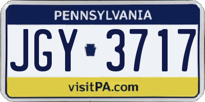PA license plate JGY3717