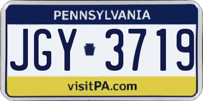 PA license plate JGY3719