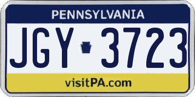PA license plate JGY3723