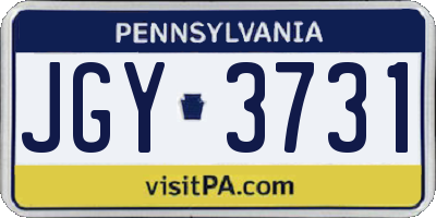 PA license plate JGY3731
