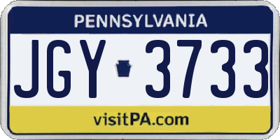 PA license plate JGY3733