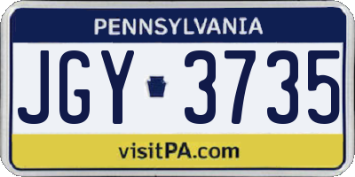 PA license plate JGY3735