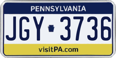PA license plate JGY3736