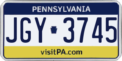 PA license plate JGY3745