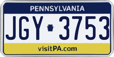 PA license plate JGY3753