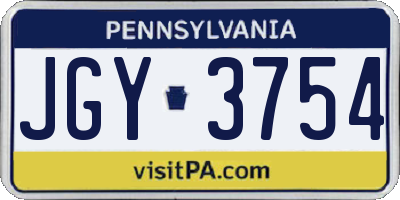 PA license plate JGY3754