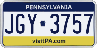 PA license plate JGY3757
