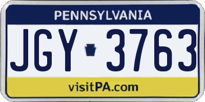 PA license plate JGY3763