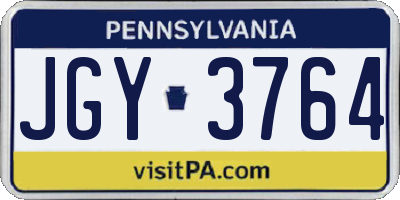 PA license plate JGY3764