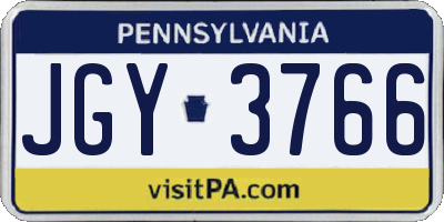 PA license plate JGY3766