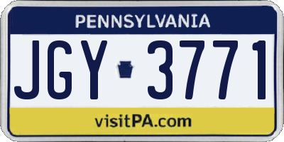 PA license plate JGY3771