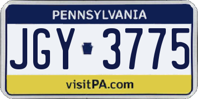 PA license plate JGY3775