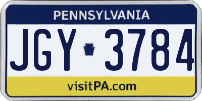 PA license plate JGY3784