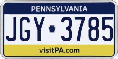 PA license plate JGY3785