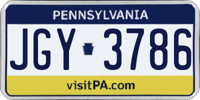 PA license plate JGY3786
