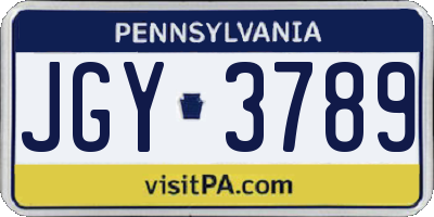 PA license plate JGY3789