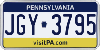 PA license plate JGY3795