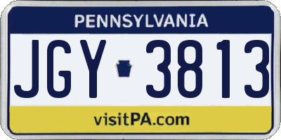 PA license plate JGY3813