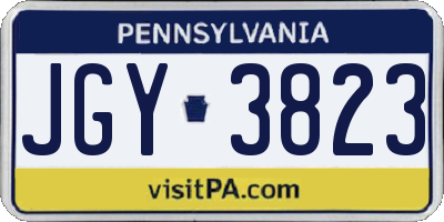 PA license plate JGY3823