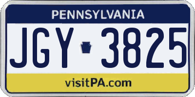 PA license plate JGY3825