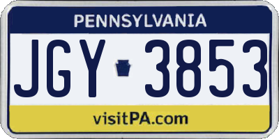 PA license plate JGY3853