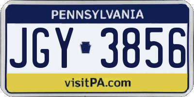 PA license plate JGY3856