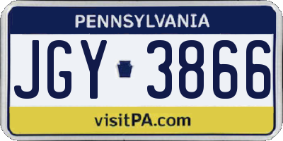 PA license plate JGY3866