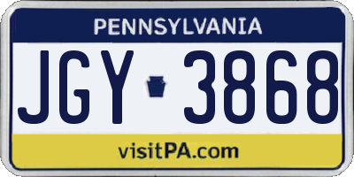 PA license plate JGY3868