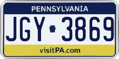 PA license plate JGY3869