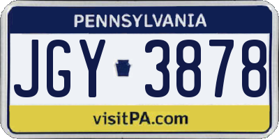 PA license plate JGY3878