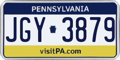 PA license plate JGY3879