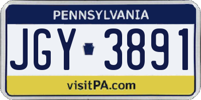 PA license plate JGY3891