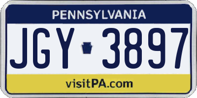 PA license plate JGY3897