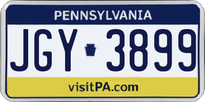 PA license plate JGY3899