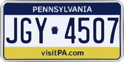 PA license plate JGY4507
