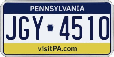 PA license plate JGY4510