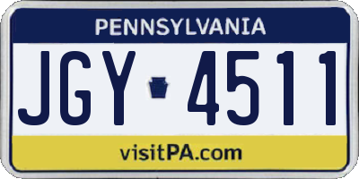 PA license plate JGY4511