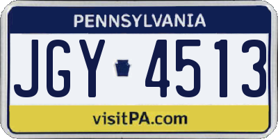PA license plate JGY4513