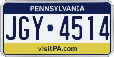 PA license plate JGY4514