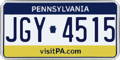 PA license plate JGY4515