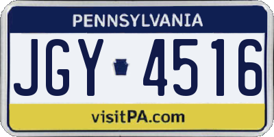 PA license plate JGY4516