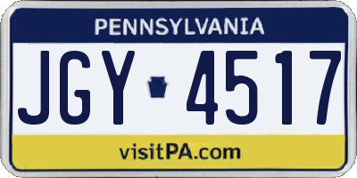 PA license plate JGY4517