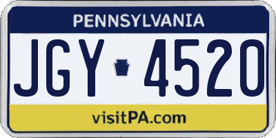 PA license plate JGY4520