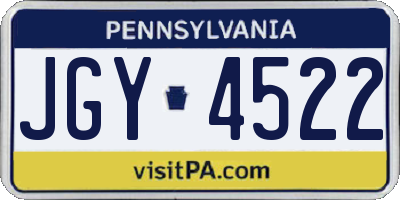 PA license plate JGY4522