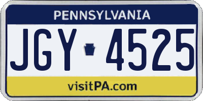 PA license plate JGY4525