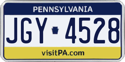 PA license plate JGY4528