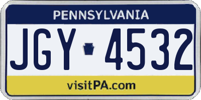 PA license plate JGY4532
