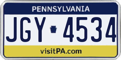 PA license plate JGY4534