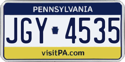 PA license plate JGY4535
