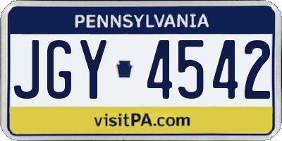 PA license plate JGY4542